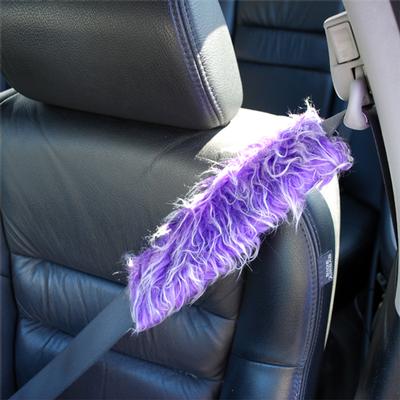 Seat Belt Covers. Purple Shag Seat Belt Pad