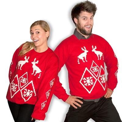 Click to get Screen Print Ugly Holiday Sweatshirt Pooping Moose