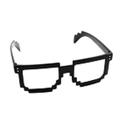 Click to get Pixel Hipster Glasses Black Clear Lenses