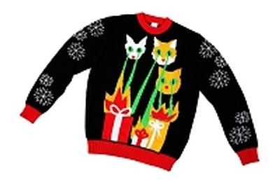 Click to get Kids Ugly Christmas Sweater Laser CatZillas